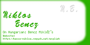 miklos bencz business card